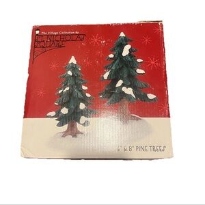 ST. NICHOLAS SQUARE PINE TREES – SET OF 2 – NIB